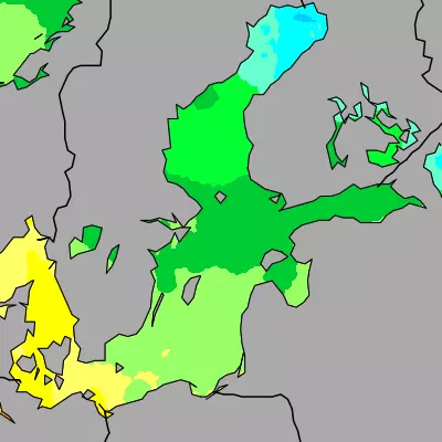Baltic Sea temperature map