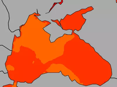 Black Sea temperature map