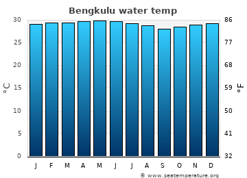 Bengkulu average sea sea_temperature chart