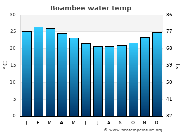 Boambee average water temp