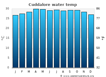 Cuddalore average sea sea_temperature chart