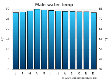 Male average sea sea_temperature chart