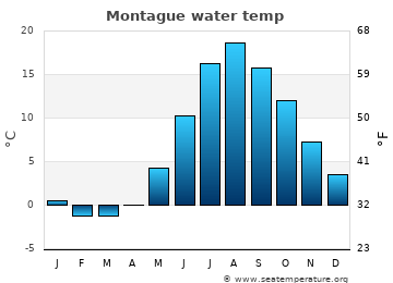 Montague average water temp