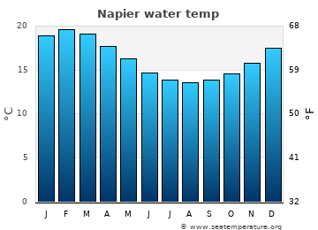 Napier average sea sea_temperature chart