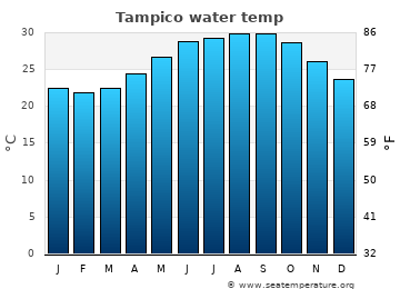 Tampico average sea sea_temperature chart