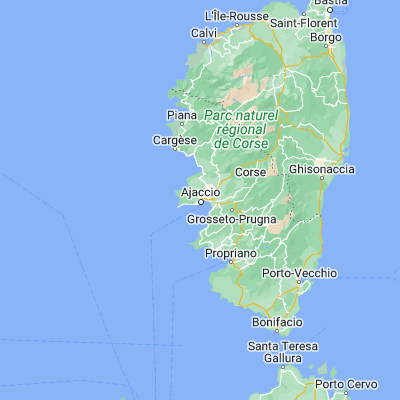 Map showing location of Ajaccio (41.927230, 8.734620)