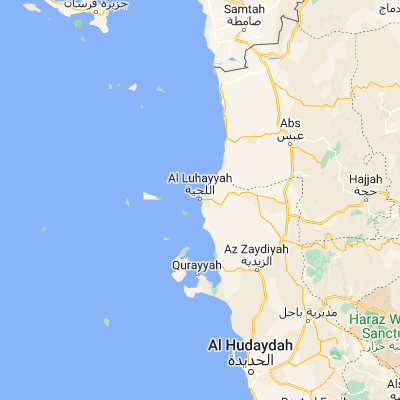 Map showing location of Al Luḩayyah (15.703090, 42.690930)