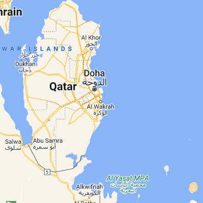 Map showing location of Al Wakrah (25.171510, 51.603370)