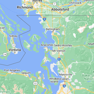 Map showing location of Anacortes (48.512600, -122.612670)
