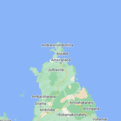 Map showing location of Antsiranana (-12.278700, 49.291710)