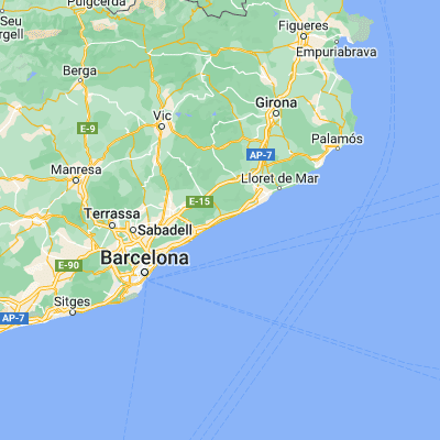 Map showing location of Arenys de Mar (41.581900, 2.549360)