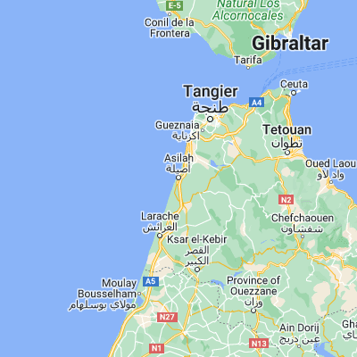 Map showing location of Asilah (35.465020, -6.034800)