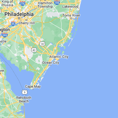 Map showing location of Atlantic City (39.364280, -74.422930)