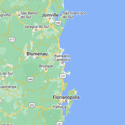 Map showing location of Balneário Camboriú (-26.990560, -48.634720)