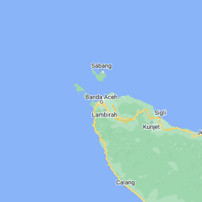 Map showing location of Banda Aceh (5.557700, 95.322200)