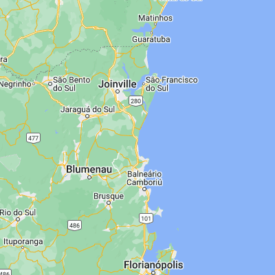 Map showing location of Barra Velha (-26.632220, -48.684720)