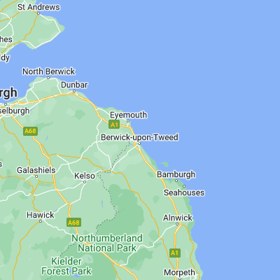 Map showing location of Berwick-Upon-Tweed (55.783330, -2.000000)