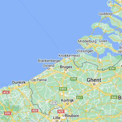 Map showing location of Blankenberge (51.313060, 3.132270)