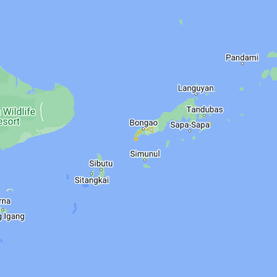 Map showing location of Bongao (5.029170, 119.773060)