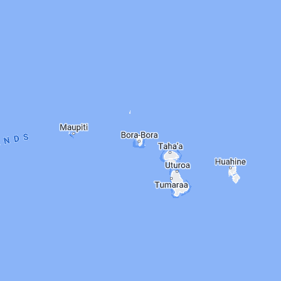 Map showing location of Bora-Bora (-16.496670, -151.740670)