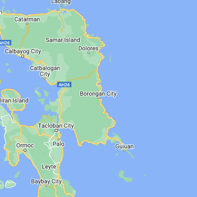 Map showing location of Borongan (11.608060, 125.431940)