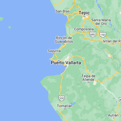 Map showing location of Bucerías (20.755020, -105.334220)