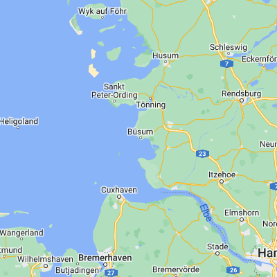 Map showing location of Büsum (54.133330, 8.850000)