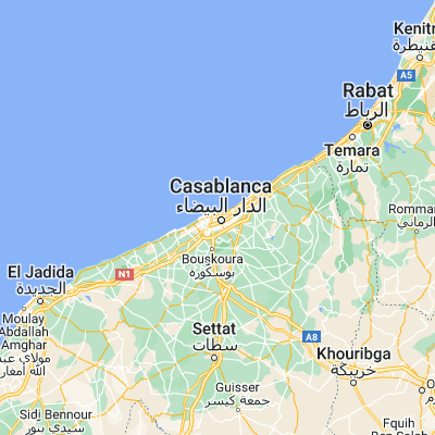 Map showing location of Casablanca (33.588310, -7.611380)
