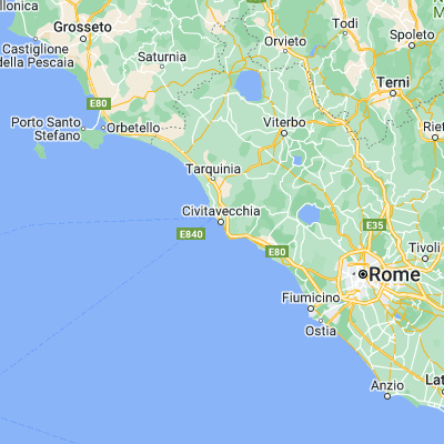 Map showing location of Civitavecchia (42.093250, 11.796740)