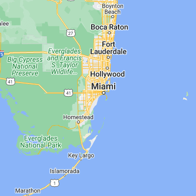 Map showing location of Coconut Grove (25.712600, -80.256990)