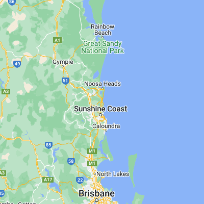 Map showing location of Coolum Beach (-26.533330, 153.091230)
