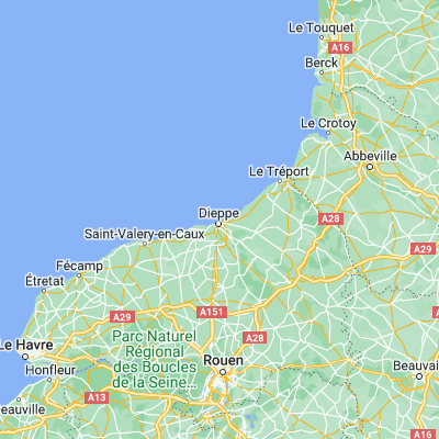 Map showing location of Dieppe (49.933330, 1.083330)