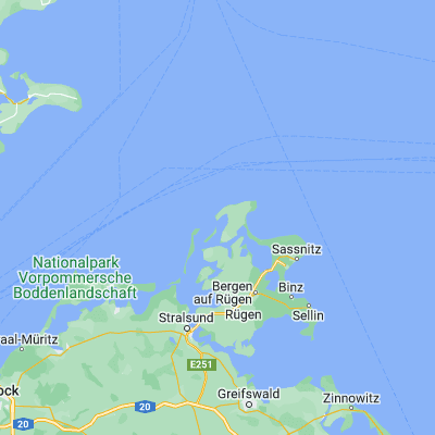 Map showing location of Dranske (54.633330, 13.233330)