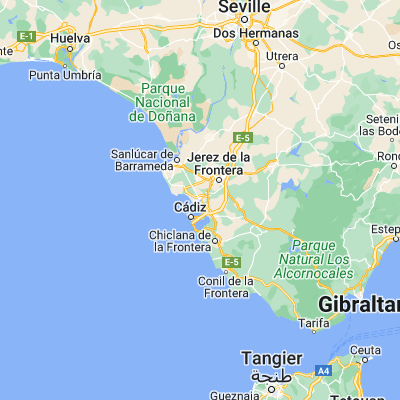 Map showing location of El Puerto de Santa María (36.593890, -6.232980)