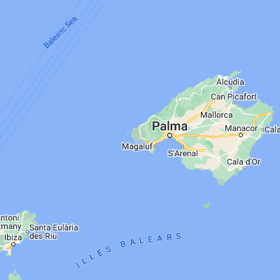 Map showing location of es Camp de Mar (39.538270, 2.423860)