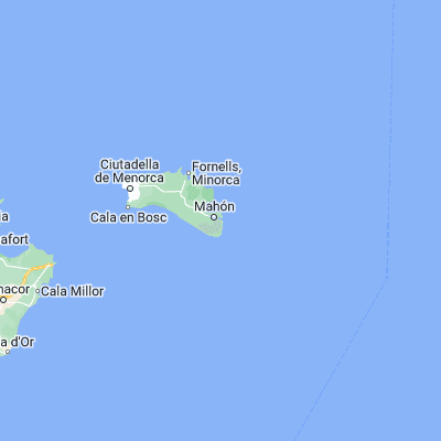 Map showing location of Es Castell (39.877600, 4.289900)
