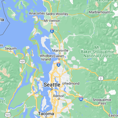 Map showing location of Everett (47.978980, -122.202080)