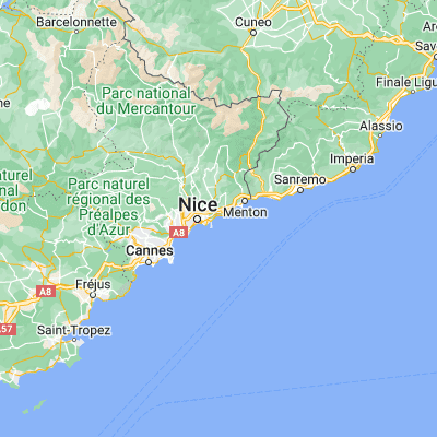 Map showing location of Èze (43.716670, 7.366670)
