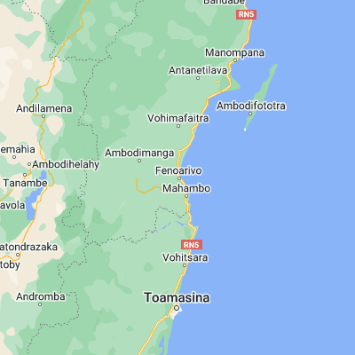 Map showing location of Fenoarivo Atsinanana (-17.380950, 49.408260)
