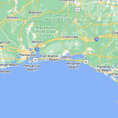 Map showing location of Fort Walton Beach (30.405760, -86.618840)