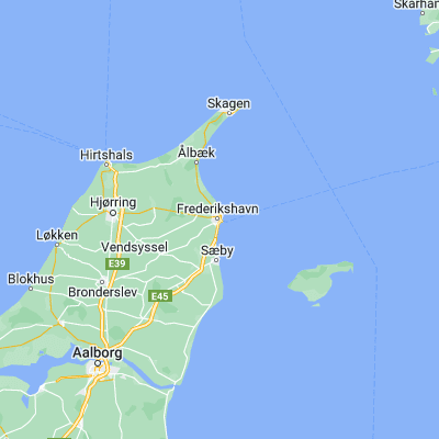 Map showing location of Frederikshavn (57.440730, 10.536610)