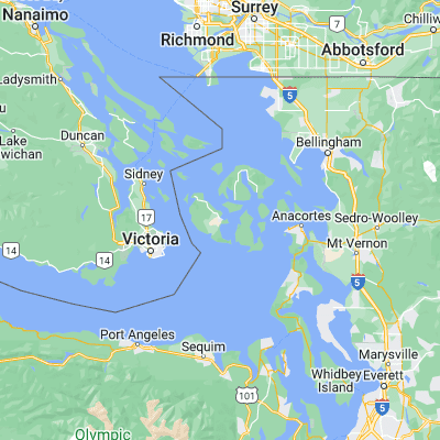 Map showing location of Friday Harbor (48.534270, -123.017120)