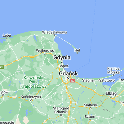 Map showing location of Gdynia (54.518890, 18.531880)