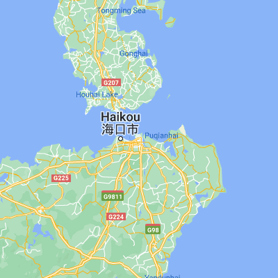Map showing location of Haikou (20.045830, 110.341670)