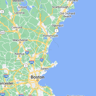 Map showing location of Hampton Beach (42.907310, -70.812000)