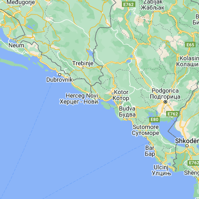 Map showing location of Herceg-Novi (42.453060, 18.537500)