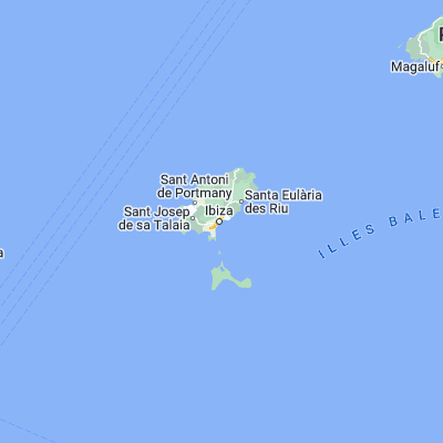Map showing location of Ibiza (38.908830, 1.432960)