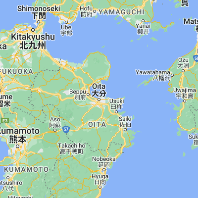 Map showing location of Ōita- (33.238060, 131.612500)