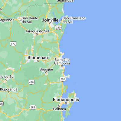 Map showing location of Itajaí (-26.907780, -48.661940)