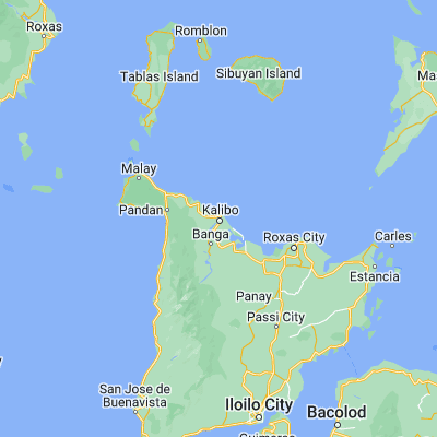 Map showing location of Kalibo (poblacion) (11.706110, 122.364440)